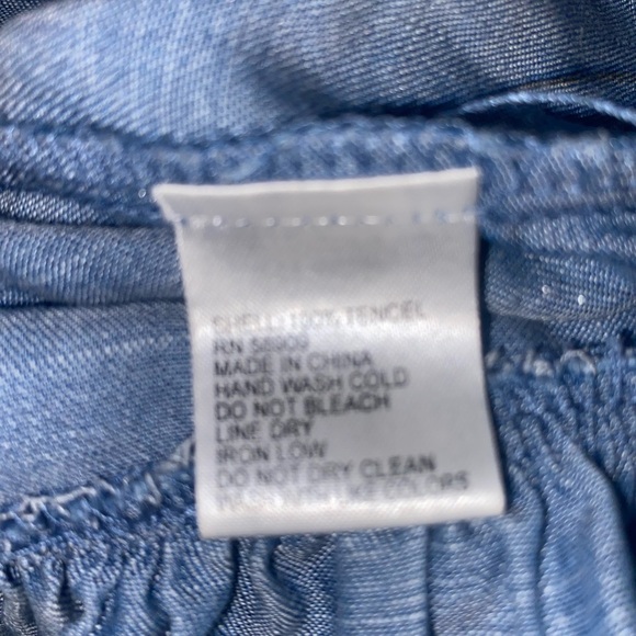 GIANNI BINI off the shoulder denim look top Size M - Picture 3 of 5